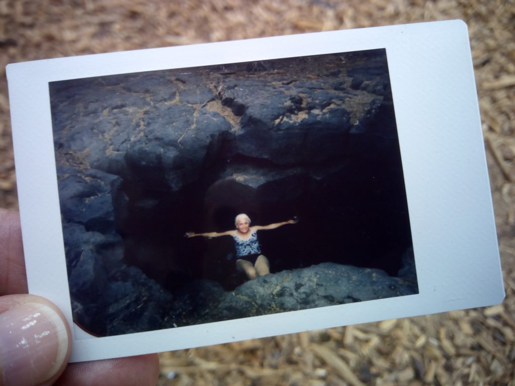 Autumn's Polaroid picture of Queen's Bath near Kiholo Bay, Hawaii